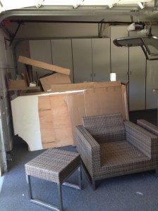 mountain of cartons.